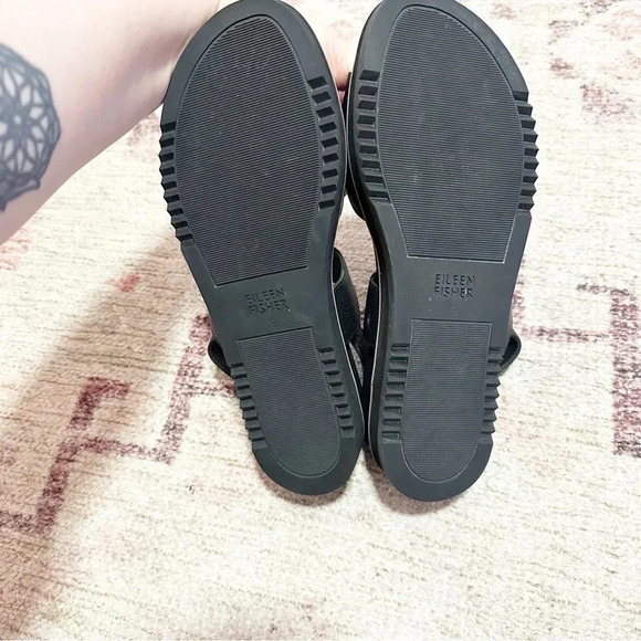 NWOT Eileen Fisher• Black Velcro Strap Sandals Size 9 - Picture 8 of 13